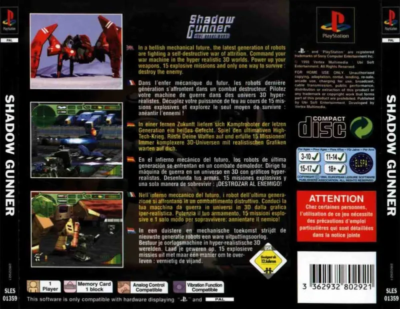 Shadow Gunner: The Robot Wars box back