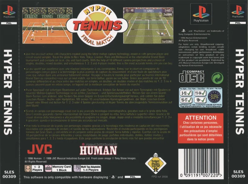 Hyper Tennis: Final Match box back