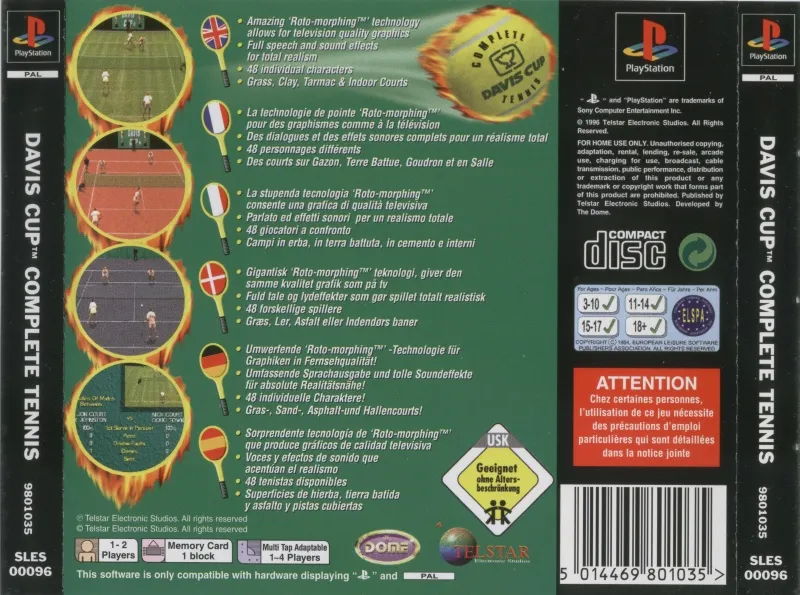 Davis Cup Complete Tennis box back