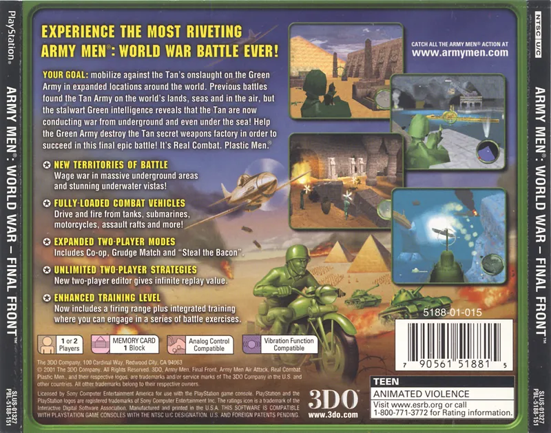 Army Men: World War: Final Front box back