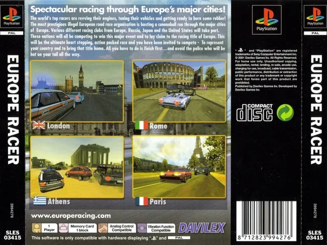 Europe Racer box back