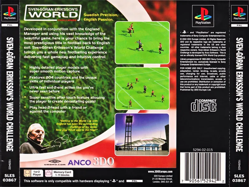Sven-Göran Eriksson's World Challenge box back