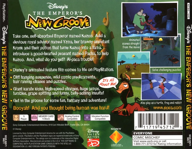 Disney's The Emperor's New Groove box back