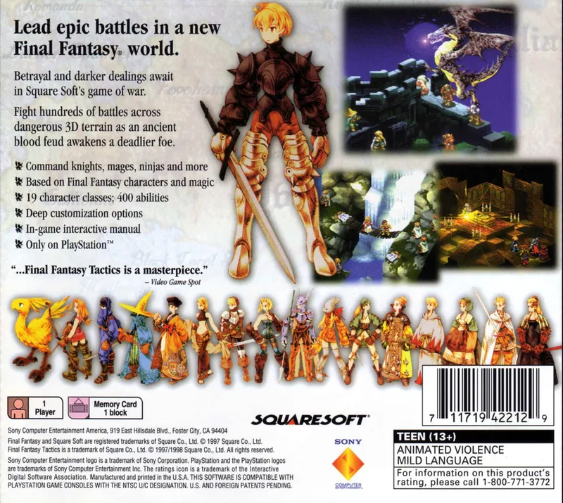 Final Fantasy Tactics box back