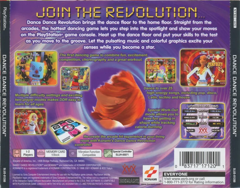 Dance Dance Revolution box back