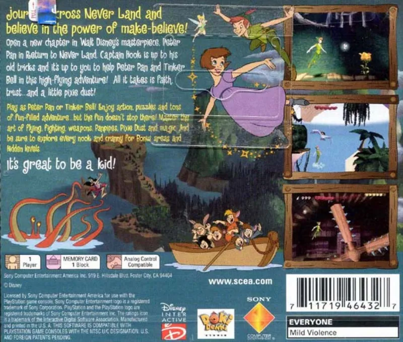 Disney's Peter Pan in Return to Never Land box back