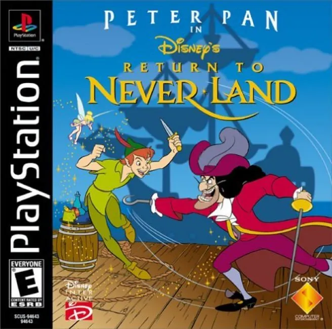 Disney's Peter Pan in Return to Never Land cover art for Sony Playstation