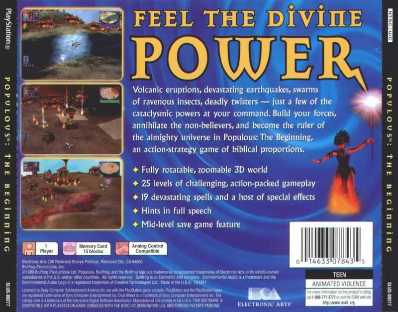 Populous: The Beginning box back