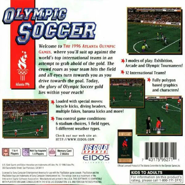 Olympic Soccer box back