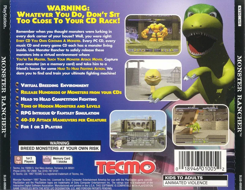 Monster Rancher box back