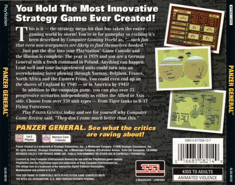 Panzer General box back