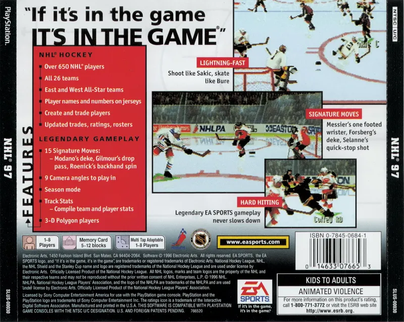 NHL 97 box back