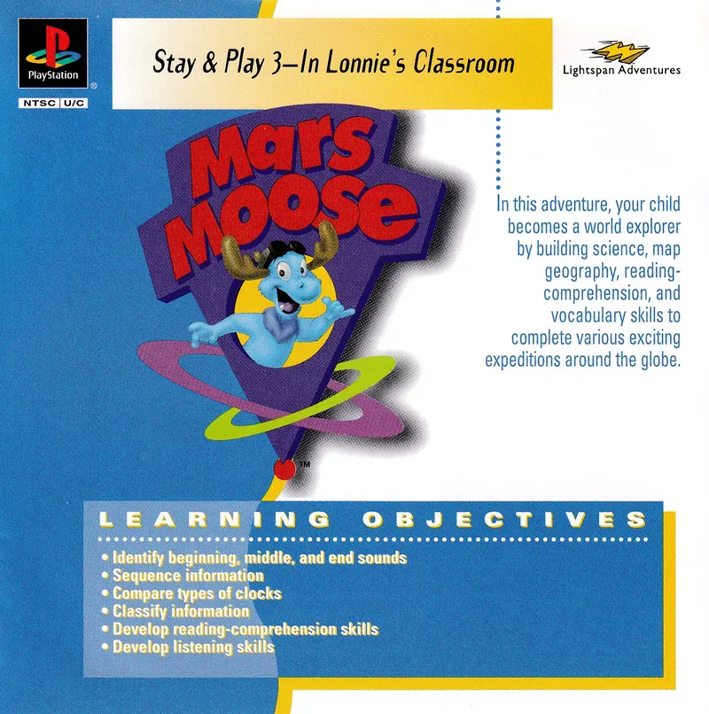 Mars Moose Stay and Play 3: In Lonnie's Classroom cover art for Sony Playstation