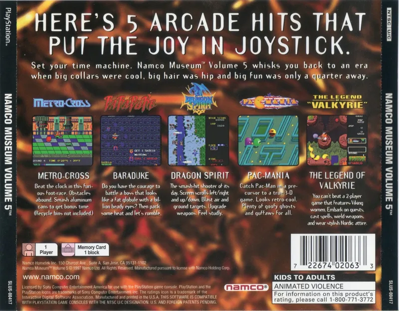 Namco Museum Vol. 5 box back