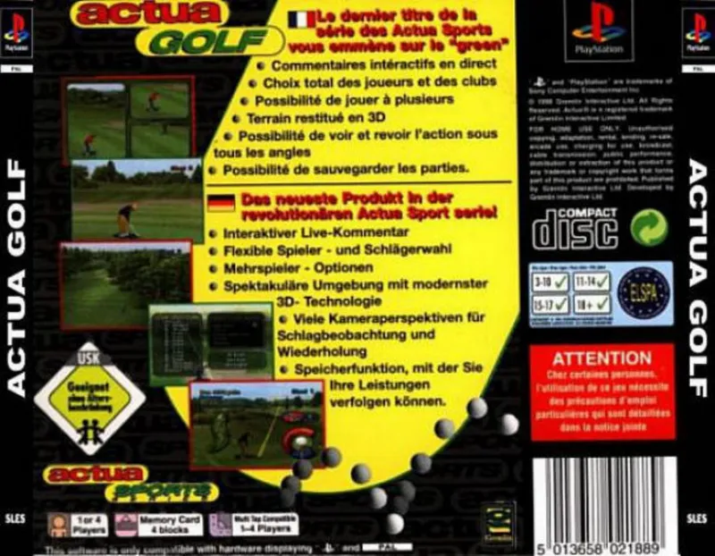 Actua Golf box back
