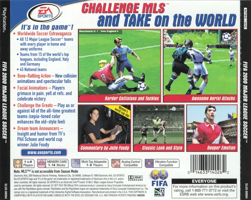 FIFA 2000: Major League Soccer box back