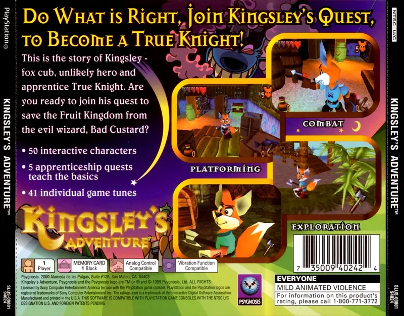 Kingsley's Adventure box back