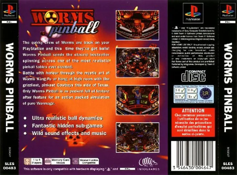 Worms Pinball box back