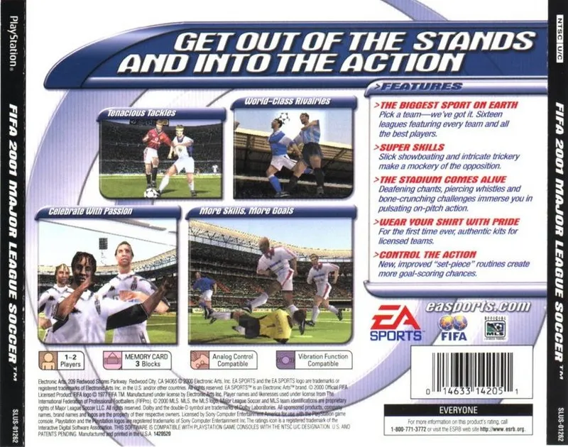FIFA 2001: Major League Soccer box back
