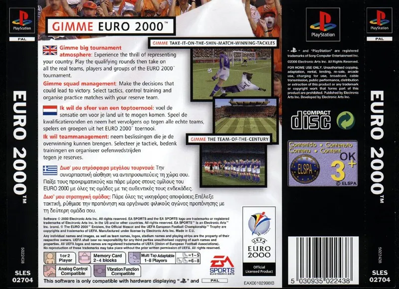 UEFA Euro 2000 box back
