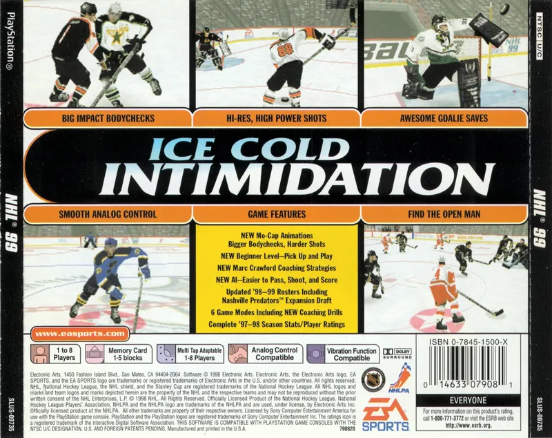 NHL 99 box back