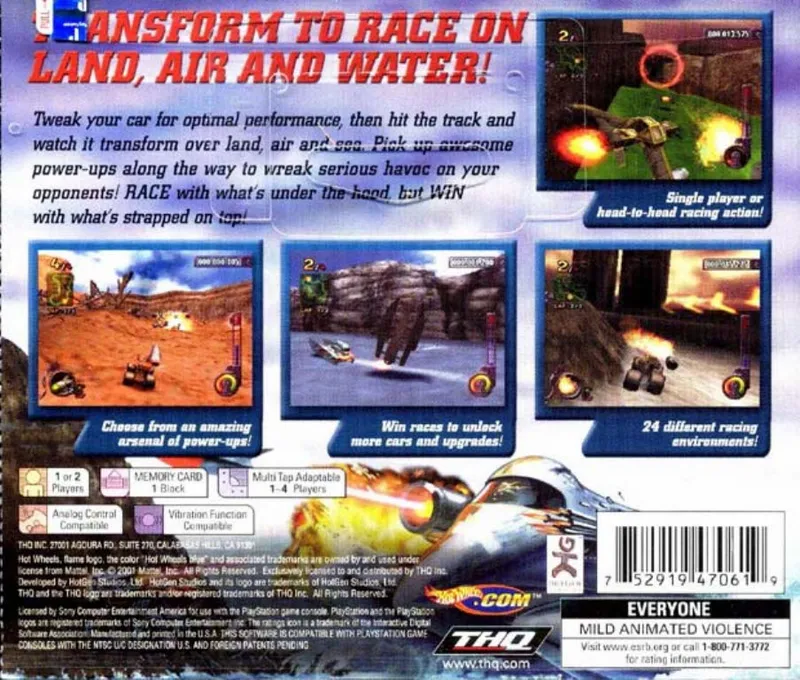Hot Wheels: Extreme Racing box back