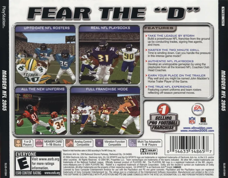 Madden NFL 2005 box back
