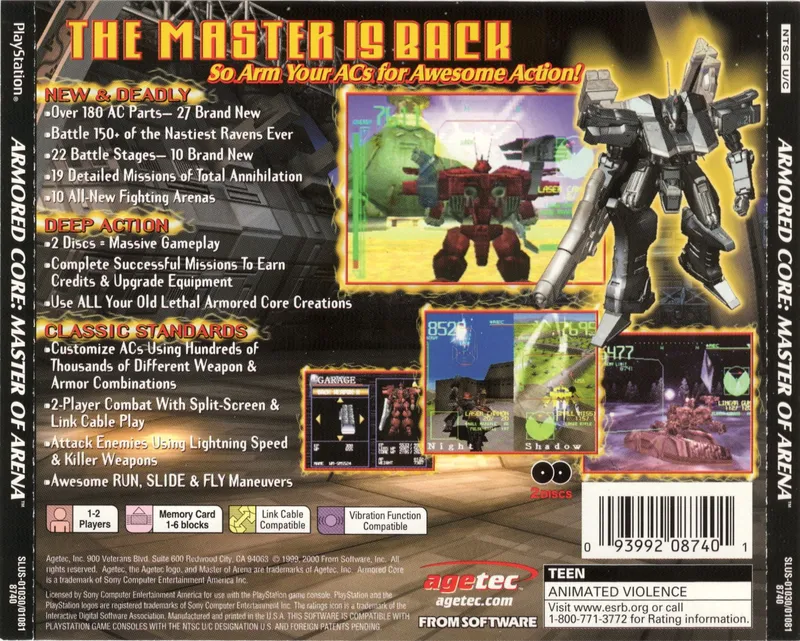 Armored Core: Master of Arena box back