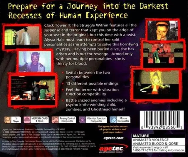 Clock Tower II: The Struggle Within box back