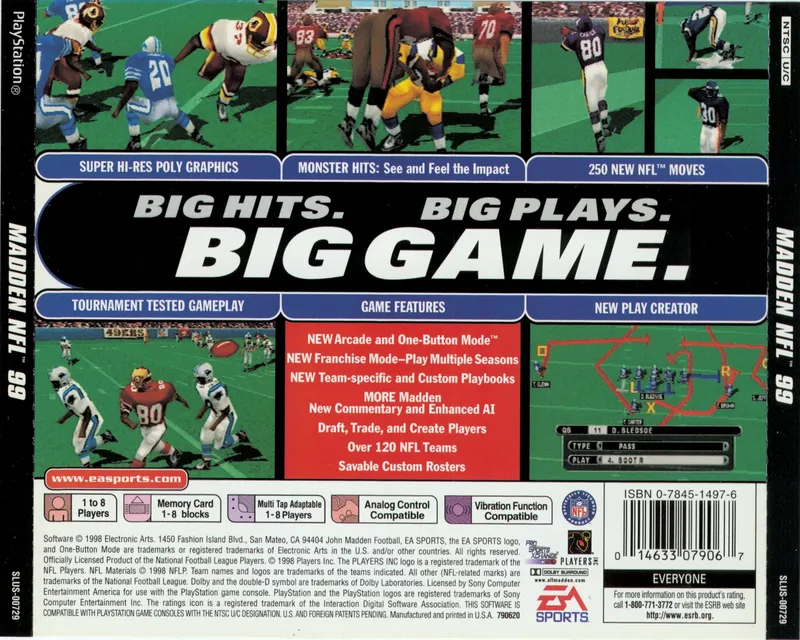 Madden NFL 99 box back