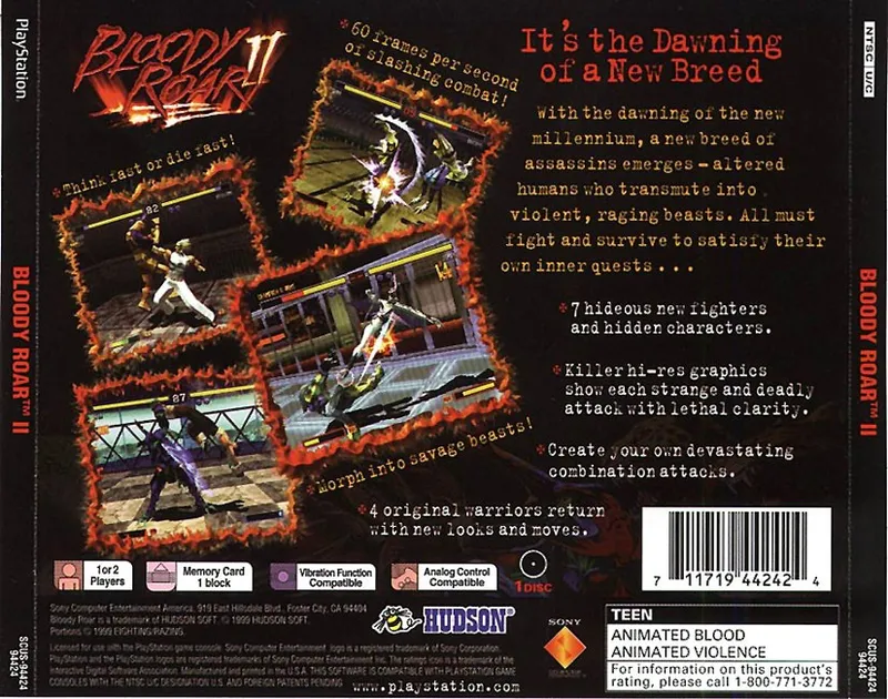 Bloody Roar 2 box back