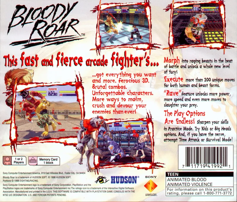 Bloody Roar box back