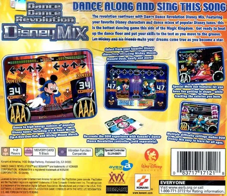 Dance Dance Revolution: Disney Mix box back