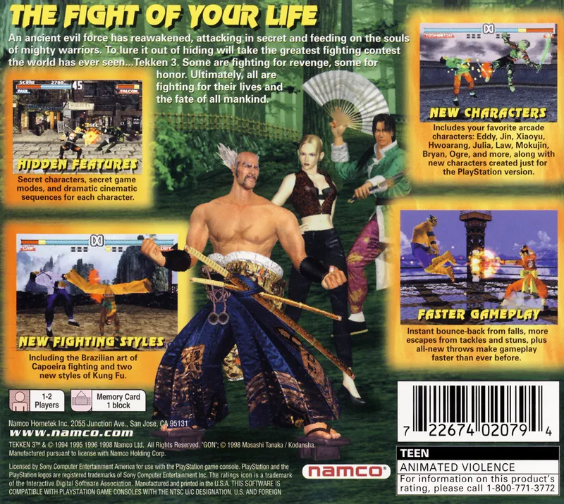 Tekken 3 box back