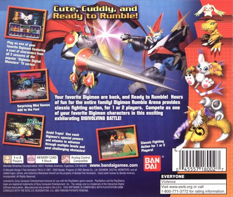 Digimon Rumble Arena box back
