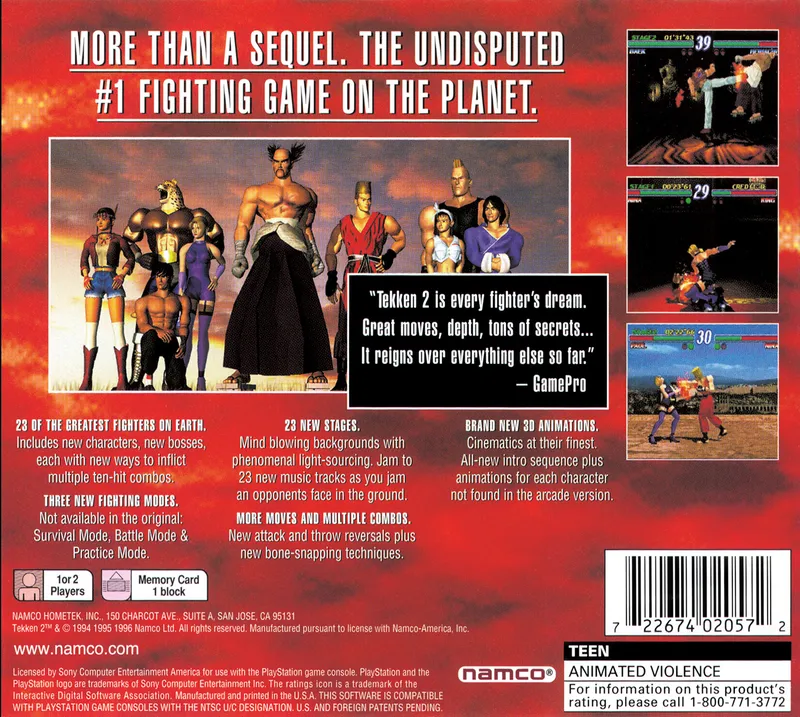 Tekken 2 box back