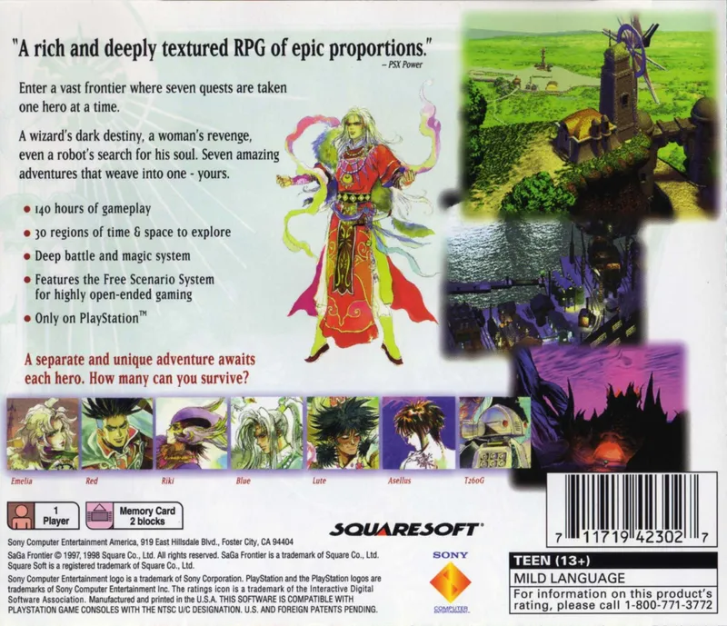 SaGa Frontier box back