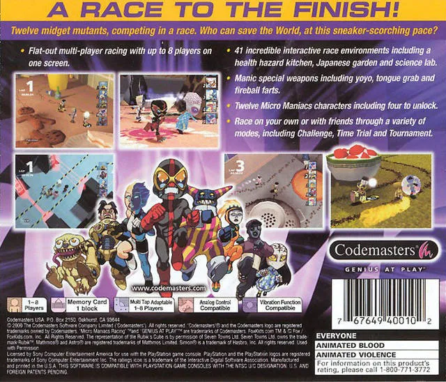 Micro Maniacs Racing box back