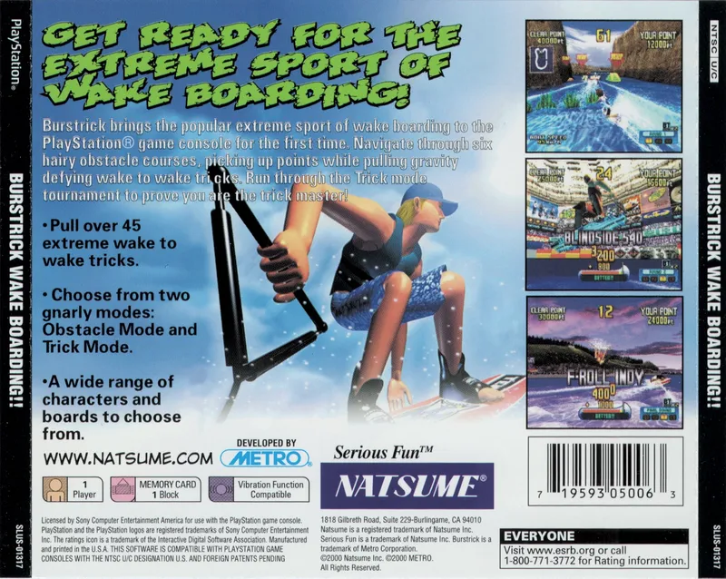 Burstrick: Wake Boarding!! box back