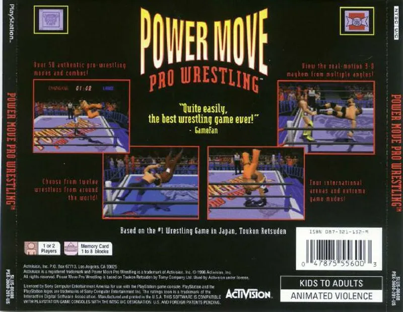Power Move Pro Wrestling box back
