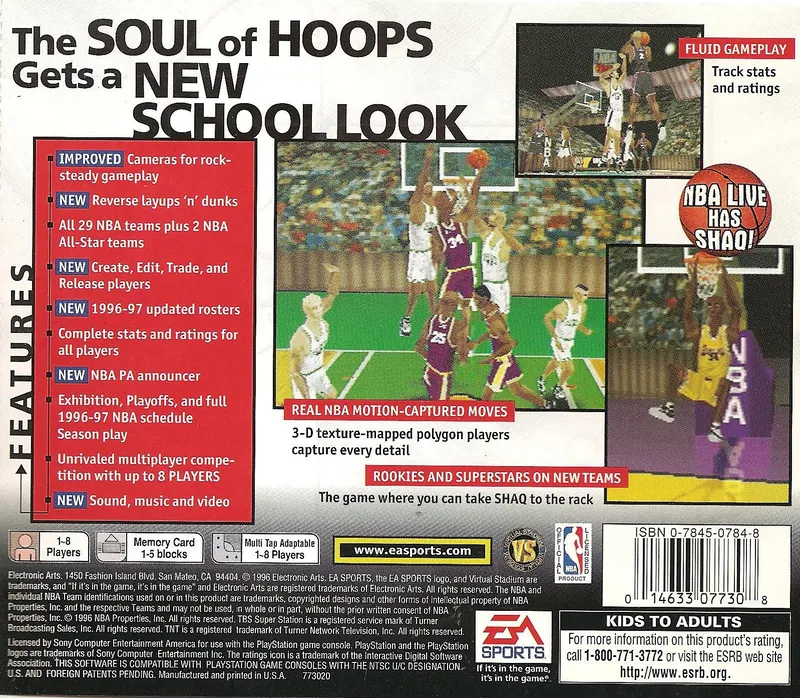 NBA Live 97 box back