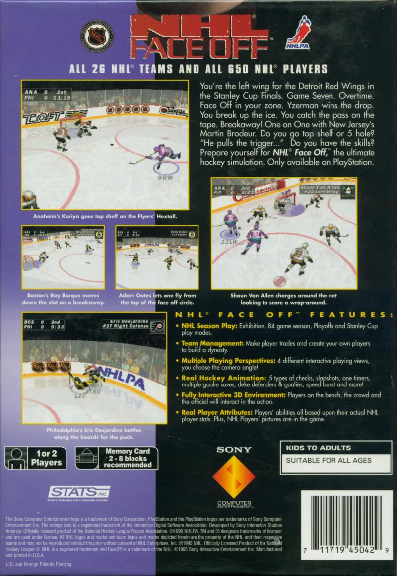 NHL FaceOff box back