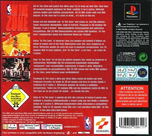 NBA In the Zone box back