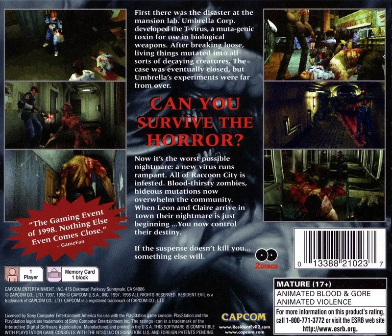 Resident Evil 2 box back