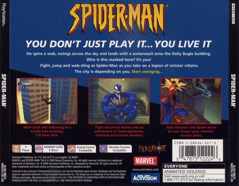 Spider-Man box back