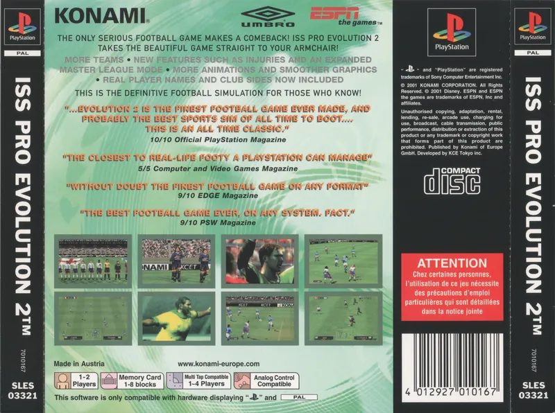 ISS Pro Evolution 2 box back