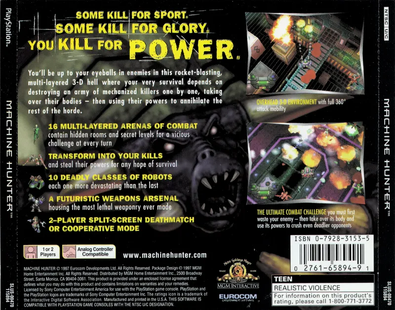 Machine Hunter box back