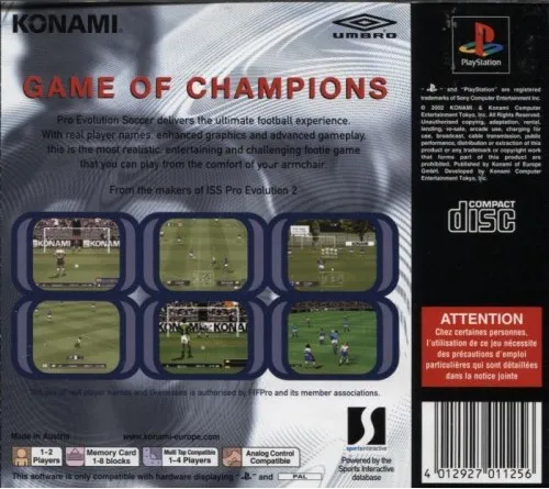 Pro Evolution Soccer box back