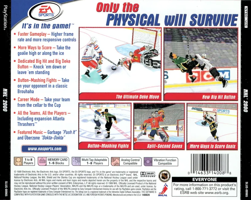 NHL 2000 box back