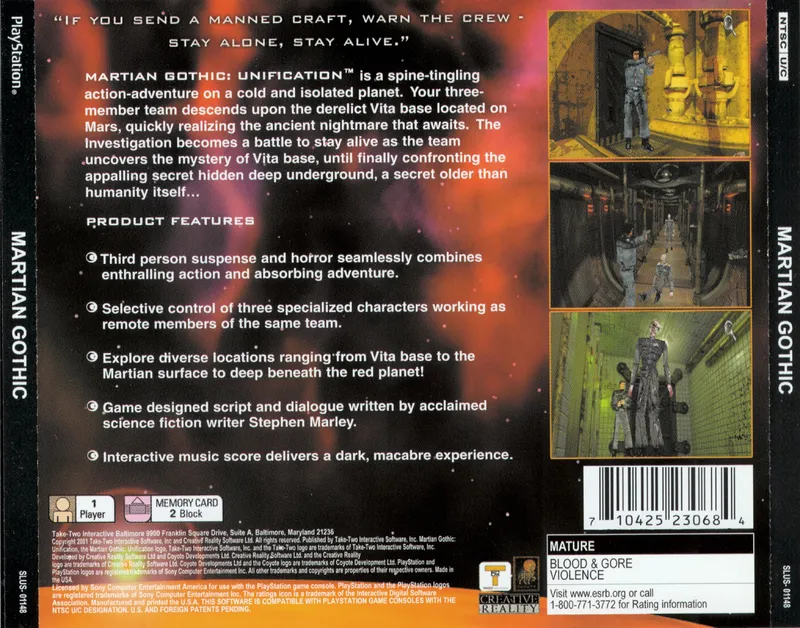 Martian Gothic: Unification box back